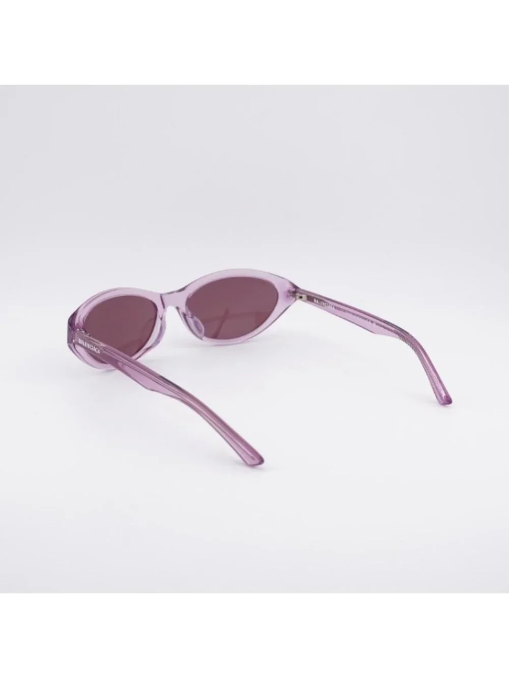 Balenciaga BB0404SK 004 Sunglasses Shiny Violet Cat Eye Frame, Violet Lenses
